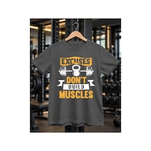 Segungear Excuses Erkek Regular Fit Baskılı Spor Tişört Gri - 933732766 Gri