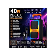Ndr-1097 Bluetooth Speaker Kablosuz Mikrofonlu Taşınabilir Şarjlı Tekerlekli Büyük Boy Party Speaker 40w Hoparlör Hafıza Kartı Usb Girişli Tws Özellikli Fm Radyolu Ses Sistemi