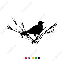Çalılıkların Bitkilerin Üzerinde Duran Kuş Sticker (407472557)