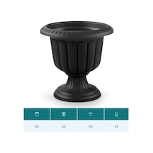 Ucuzzavm Nergiz Saksı Antrasit Dekoratif Saksı 9.8 Lt