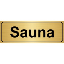 Sauna Yönlendirme Levhası 7Cmx20Cm Altın Renk Metal