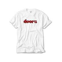 The Doors Logo Red Beyaz Tişört Beyaz