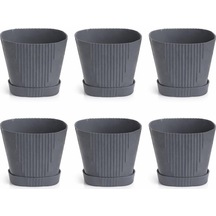 So-zb01 Zambak Plastik Dekoratif Saksı 0.8 Lt No:1 Antrasit 6 Adet