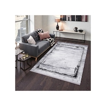 Gri Modern Kilim Beton Efektli Minimalist Desen, Kaymaz Taban, Yıkanabilir Halı Gri Gri