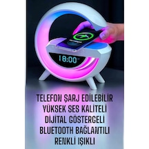 Mey İthalat Bluetooth Hoparlör Dijital Göstergeli Wireless Şarj Rgb Işıklı