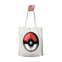 Art Hediye Pokemon Pokeball Gotta Catch Em All İki Tarafı Kalıcı Baskılı Yıkanabilir Okul Plaj Omuz Bez Çantası Çok Renkli