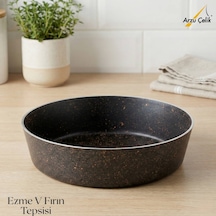 28 Cm Granit Ezme V Fırın Tepsisi - Siyah Siyah