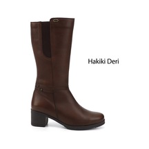Gönderi(R) Gönderir Kadın Kahve Antik Fermuarlı Kalın Topuklu Hakiki Deri Çizme Gkzc134gn514 Kahverengi