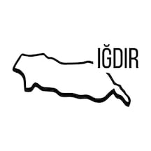 Iğdır Harita Araba Sticker 17x17 Cm Siyah