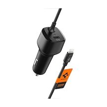 Spigen 47w Usb-c 2 Port Araç İçi Hızlı Şarj Aleti + Lightning Şarj Kablosu Güç Adaptörü Çakmaklık İphone & İpad Type-c - Acp04205 Spigen Tr li