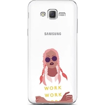 Samsung Uyumlu J7 Pink Hair Tasarımlı Süper Şeffaf Telefon Kılıfı Çok Renkli