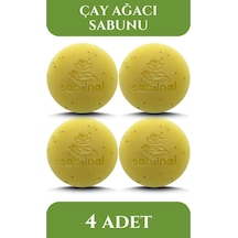 Sabunal Çay Ağacı Sabunu 4 Adet - Akne ve Leke Karşıtı Cilt Görünümü Düzenleyici Doğal Sabun