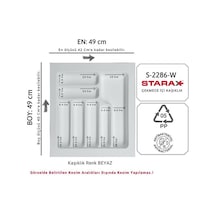 S-2286-w Çekmece Içi Plastik Kaşıklık Beyaz En:49-42 D:49-40 Cm A Antrasit - Gri