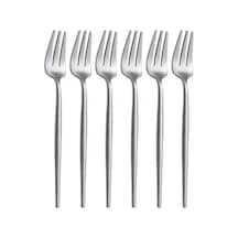 Limon Ve Fondü Çatalı Seti, Gümüş Renk, 6 Parça, Çelik, 13 Cm