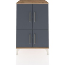 Hyperion Komodin 3 Raflı 4 Kapaklı 60x44x96 Çam-antrasit Çam