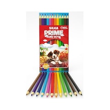 12 Li Kuru Boya Kalemi Karton Kutu 1 Paket Silka 12 Renk Kuruboya Tam Boy Canlı Renkli Boya Kalem Okul Öğrenci Çok Renkli