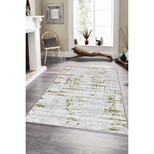 Yeşil Vintage Kaymaz Tabanlı Makinede Yıkanabilir Halı Es07n11