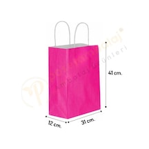 Fuşya Kraft Çanta Büyük Boy 31x12x41 Cm 25 Adet