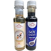 Akaji Soya Sosu 150 Ml & Akaji Sushi Sirkesi 150 Ml İkili Set Japon Mutfağı İçin İdeal Sushi, Noodle Ve Marinasyon Sosu