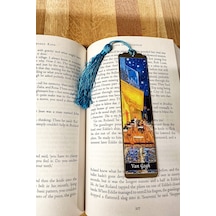 Sanatsal Tablo Temalı Metal Kitap Ayracı Van Gogh-kafe Terasta Gece