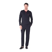 D's Damat Ds Damat Pijama Tk.Yarım Patlı Uzunkol Lacivert