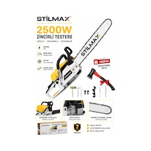 Stilmax ST9000Y 2500W Benzinli Motorlu Testere 50 CM Pala Ağaç Odun Dal Kesme Makinesi + Balta