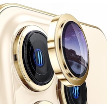 Apple Uyumlu iPhone 13 Pro / 13 Pro Max Safir Seri Kamera Lens Koruyucu Gold Gold