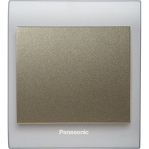 Viko Panasonic Thea Blu Tekli Anahtar Çerçeve Chrome Matt+beyaz, Kapak Dore