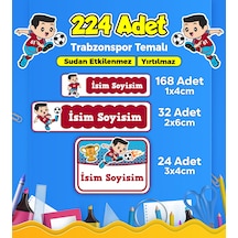 Trabzonspor Futbol Temalı Okul Kreş Kişiye Özel İsim Etiket Seti - Model 282 Çok Renkli