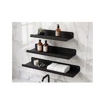 3'lü Yapışkanlı Metal Duvar Rafı Seti, Minimalist Tasarım