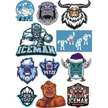 Yeti Sticker Set 15 Parça Telefon, Tablet, Defter, Laptop Sticker