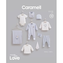 Caramell Moving Car 10 Parça Hastane Çıkışı Zıbın Seti Mavi renkli
