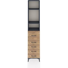 Arges Dolap 3 Raflı 5 Çekmeceli 44x30x221 Antrasit-çam Antrasit