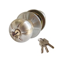 Qingmipy Paslanmaz Çelik Yuvarlak Topuzlu Kilit Seti - 3 Anahtarlı, Gizlilik İçin Yatak Odası Ve Banyo Kapılarına Uygun Diğer