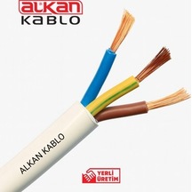 3x2,5 Mm² Beyaz Kablo %100 Bakır 5 Metre