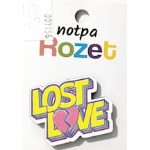 Notpa Rozet Ahşap Lost Love - 3 Adet Çok Renkli