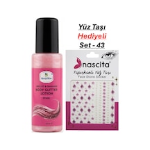 Vücut Losyonu Pembe Simli 125 Ml & Yüz Taşı Hediyeli-43