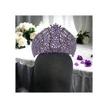 Kristal Taşlı Gelin,kına,nişan,söz,after,bride,party Taç 2 Mor - 707821387 Mor