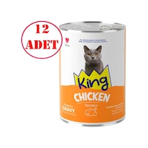King Kedi Konservesi Tavuklu Sos İçerisinde Et Parçacıklı 400 Gr 12 Ad