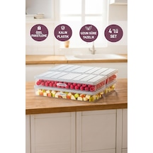 Selka Home 4 Adet 1 Lt. Nora Organizer Buzdolabı Buzluk Düzenleyici Saklama Kabı