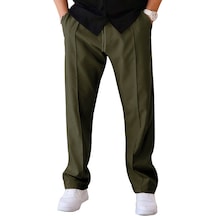 Ikkb Erkek Yazlık Bol Düz Günlük Pantolon Yeşil