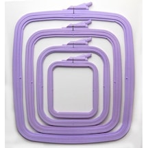 Nurge Lila Renk Plastik Kare Kasnak 4'lü Set