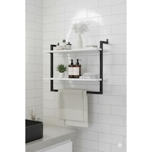 2'li Duvara Monte Banyo Rafları Beyaz Diğer
