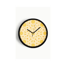 Soyut Çiçek Modern Duvar Saati - 30cm - Önü Camlı Siyah Kasa - Sessiz Mekanizma-jh0816 Siyah