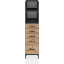 Kronos Dolap 2 Raflı 5 Çekmeceli 44x59x182 Antrasit-çam Antrasit