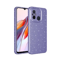 Zore Redmi 12c Kılıf Kamera Korumalı Simli Lüks Ogaa Koton Kapak - Mor