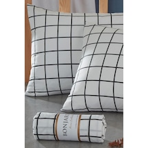 Bonjardinhome Çift Kişilik Lastikli Çarşaf & Iki Adet Yastık Kılıfı Beyaz Beyaz
