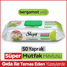 Sleepy Easy Clean Süper Yüzey Temizlik Mutfak Havlusu&mendili Bergamot Yağlı 50 Yaprak Beyaz