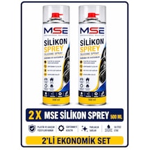 Mse Pro Silikon Sprey 500 Ml X 2 Plastik, Kauçuk Ve Lastik Yüzeyler İçin Koruyucu Ve Kayganlaştırıcı Parlatıcı, Su İtici 2 Adet
