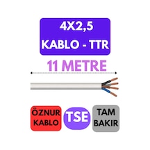 Öznur 4x2,5 Ttr Kablo Metre Seçenekli Beyaz - 11 Metre